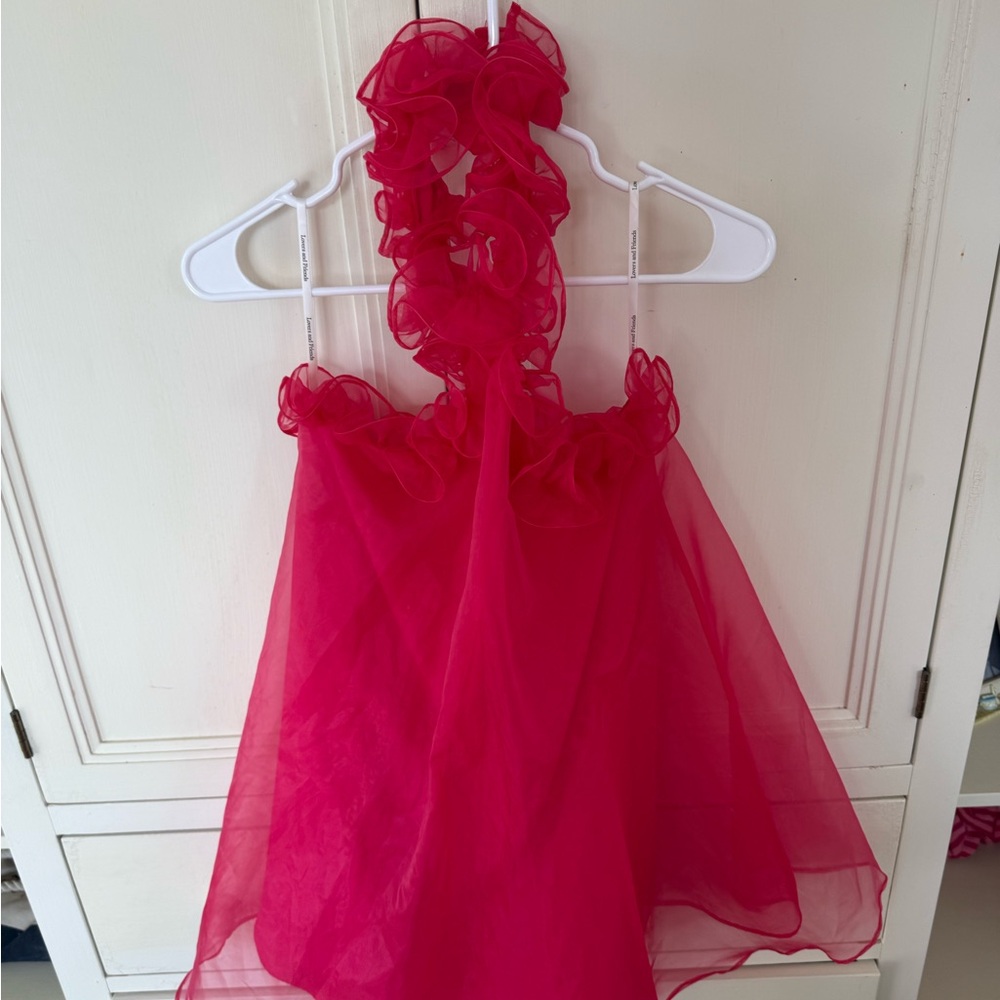 Lovers + Friends Vibrant Pink Ruffle Dress - Picture 3 of 4